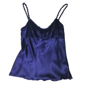 Blue Satin bebe Tank Top