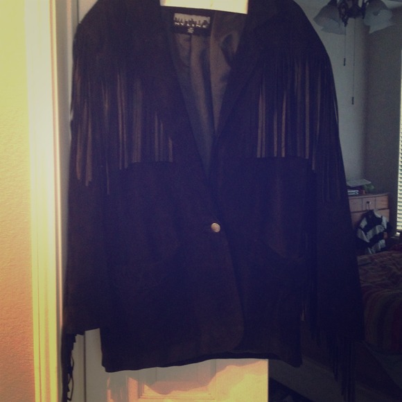 New York line double breasted suede leather jacket