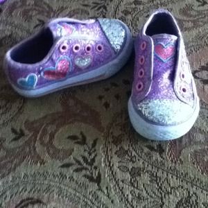 Little girl heart shoes