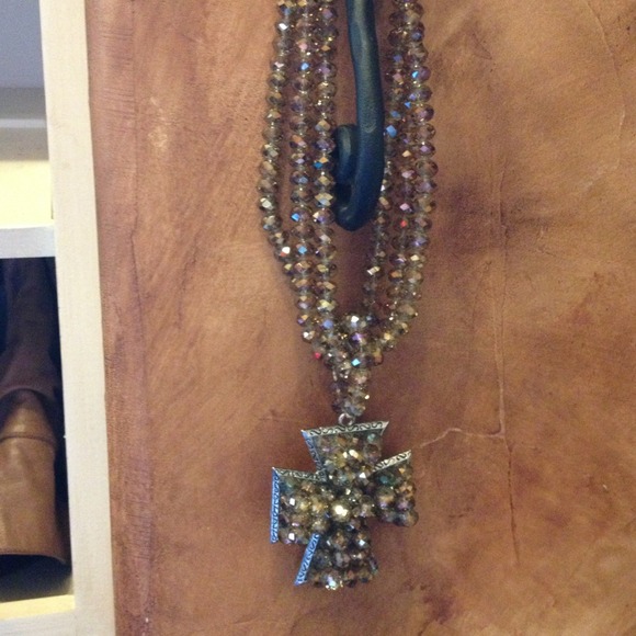 Austrian crystal cross necklace.