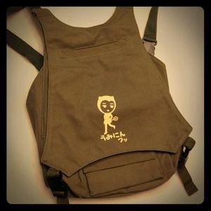 Cute Dark Green Canvas Backpack