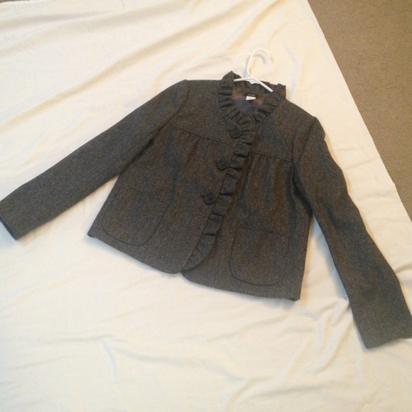 J Crew Ruffle Wool 3-button Coat --8 Tall - Picture 2 of 4