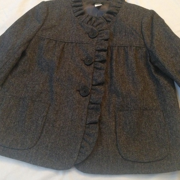 J Crew Ruffle Wool 3-button Coat --8 Tall - Picture 3 of 4