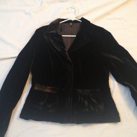 Ambition Brown Velvet Blazer Medium - Picture 2 of 4