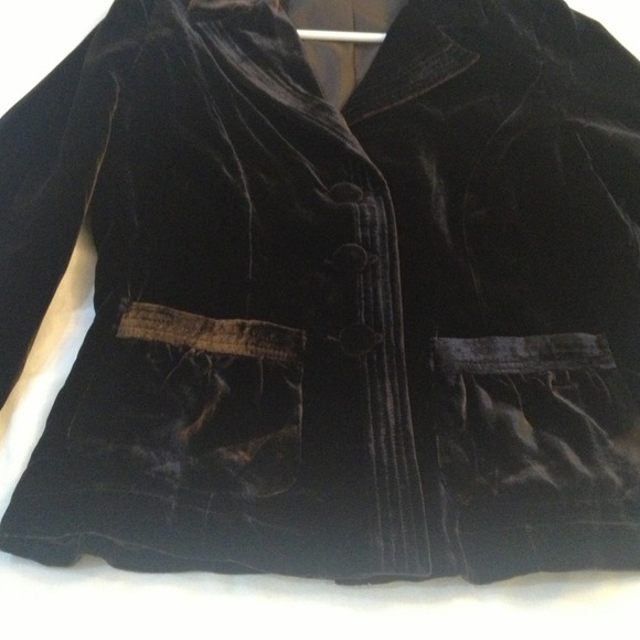 Ambition Brown Velvet Blazer Medium - Picture 3 of 4