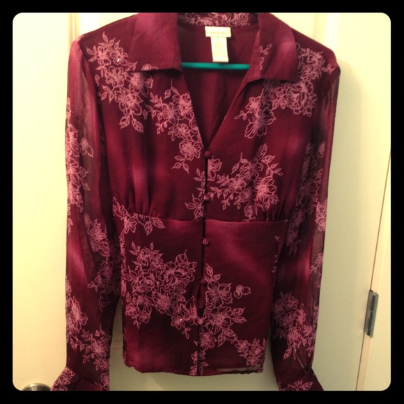 Fashion Bug Tops - Burgundy Blouse