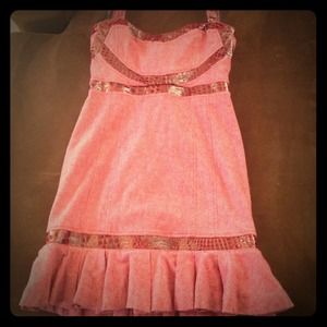 Bebe sexy Alligator trim wool dress