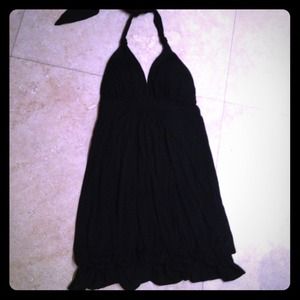 Black halter jersey dress and white top bundle