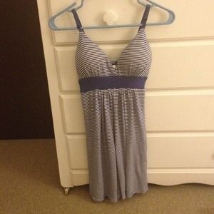 Blue and white striped dress