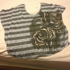 Grey rose half shirt