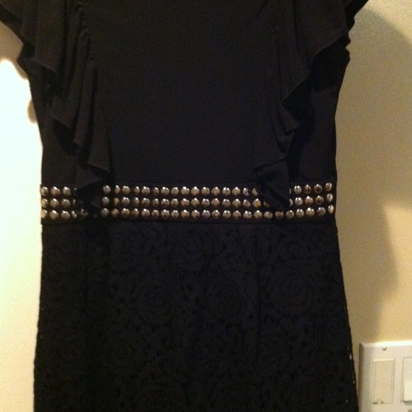 Black dress with silver studs - Picture 2 of 3