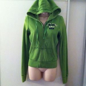 Green Victoria Secret Zip-up Hoodie