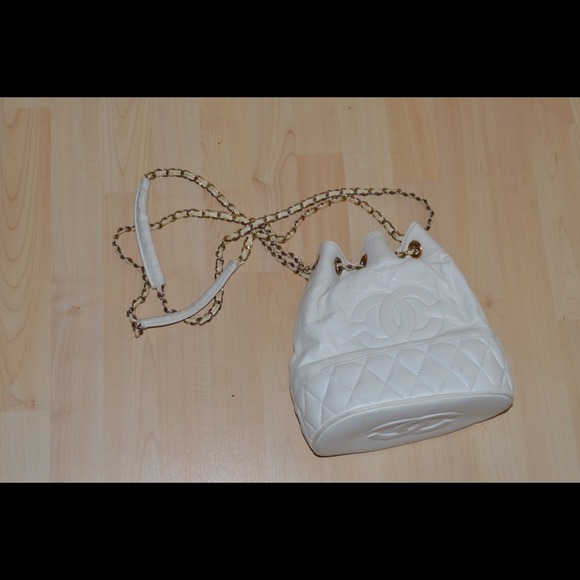 Chanel white tote bag