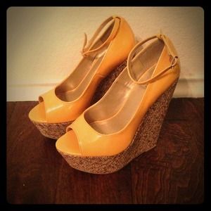Yellow Platform Wedges