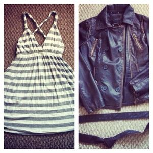 Leather Jacket and Sundress Bundle!!(: