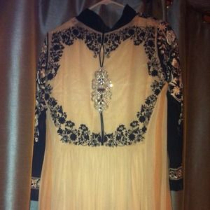 Thread and motif Pakistani gown