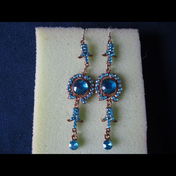 Blue long earrings