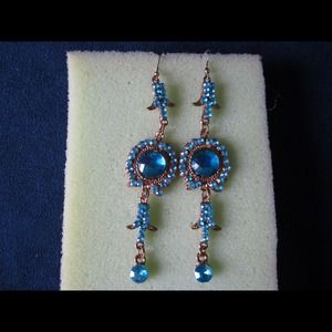 Blue long earrings