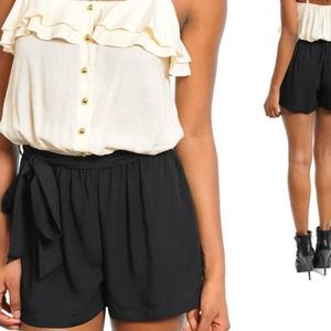 Ivory and black romper