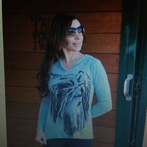 Blue Hoodie, Wild Horse design,  New, pre-shrunk.