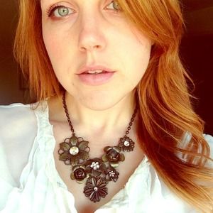 Bronze flower necklace