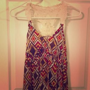 Printed maxi dress with designed backing