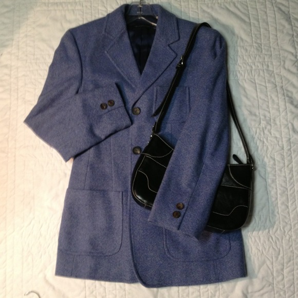 Blue cashmere and wool jacket blazer