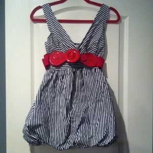 Nautical V-Neck Summer Dress