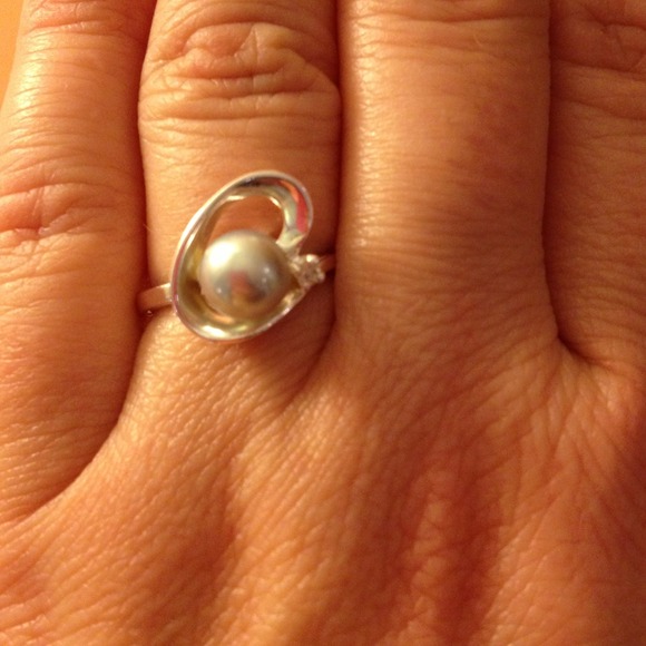 🔥FLASH SALE🔥Blue/Grey Pearl Sterling Silver Ring