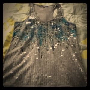 Tank top with sequins on front