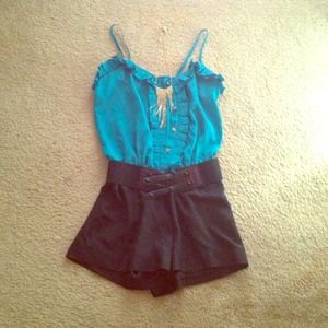 Blue /black romper