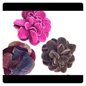 3 flower clip/ pins