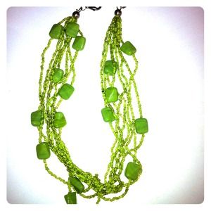 Green beaded necklace