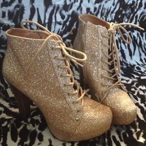 Gold booties size 8
