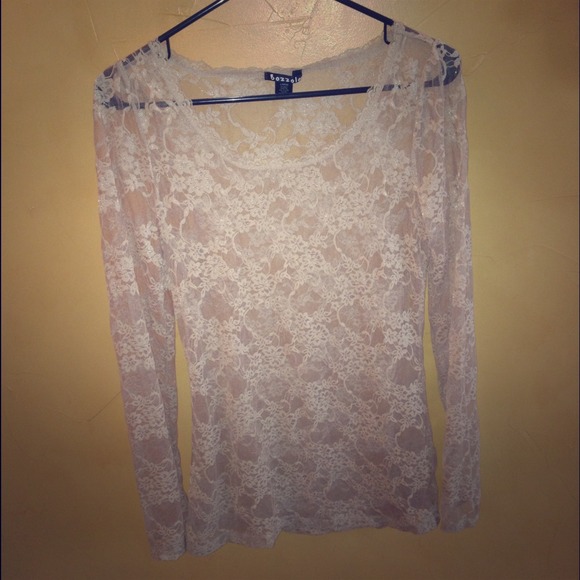Tan lace blouse