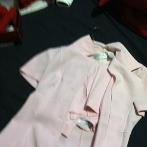 A pink two piece blazer outfit
