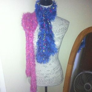 2 scarves- blue & pink colorful bundle
