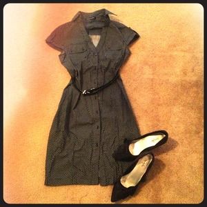 Black shirt dress