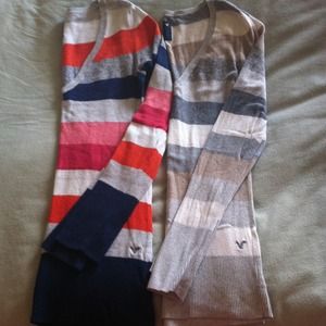 2 american eagle long stripes sleeves & sandals