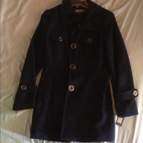 Kenneth Cole Reaction navy wool coat - Picture 1 of 1