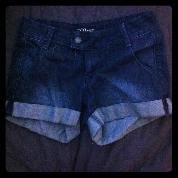 Dark wash shorts. Great for spring!