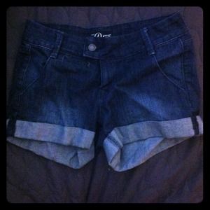 Dark wash shorts. Great for spring!