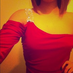 Red one shoulder dress!!!