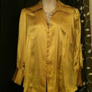 ✅REDUCED⤴Chartreuse silk blouse by INC.