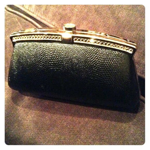 Black evening clutch with rhinestones - Picture 1 of 2