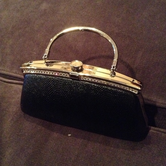 Black evening clutch with rhinestones - Picture 2 of 2