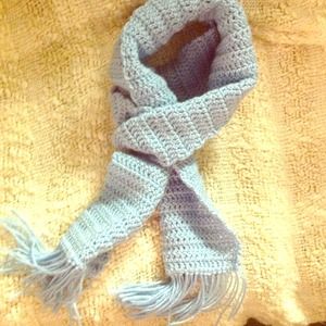 Baby Blue Crocheted Scarf