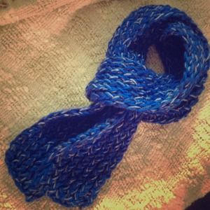 Blue Knit Scarf