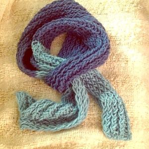 Slate Blue/Aquamarine Knit Scarf