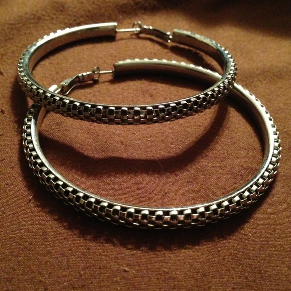 Silver hoop earrings